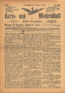 Kreis- und Wochenblatt f&uuml;r den Kreis Czarnikau: Anzeiger f&uuml;r Czarnikau, Sch&ouml;nlanke, Filehne, Kreuz, und Umgegend. 1895.02.21 Jg.43 Nr22