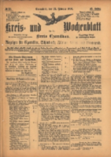 Kreis- und Wochenblatt f&uuml;r den Kreis Czarnikau: Anzeiger f&uuml;r Czarnikau, Sch&ouml;nlanke, Filehne, Kreuz, und Umgegend. 1895.02.23 Jg.43 Nr23