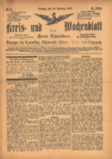 Kreis- und Wochenblatt für den Kreis Czarnikau: Anzeiger für Czarnikau, Schönlanke, Filehne, Kreuz, und Umgegend. 1895.02.26 Jg.43 Nr24