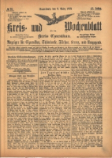 Kreis- und Wochenblatt f&uuml;r den Kreis Czarnikau: Anzeiger f&uuml;r Czarnikau, Sch&ouml;nlanke, Filehne, Kreuz, und Umgegend. 1895.03.09 Jg.43 Nr29