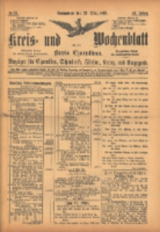 Kreis- und Wochenblatt f&uuml;r den Kreis Czarnikau: Anzeiger f&uuml;r Czarnikau, Sch&ouml;nlanke, Filehne, Kreuz, und Umgegend. 1895.03.23 Jg.43 Nr36