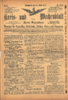 Kreis- und Wochenblatt f&uuml;r den Kreis Czarnikau: Anzeiger f&uuml;r Czarnikau, Sch&ouml;nlanke, Filehne, Kreuz, und Umgegend. 1895.04.13 Jg.43 Nr44