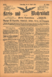 Kreis- und Wochenblatt f&uuml;r den Kreis Czarnikau: Anzeiger f&uuml;r Czarnikau, Sch&ouml;nlanke, Filehne, Kreuz, und Umgegend. 1895.04.18 Jg.43 Nr45