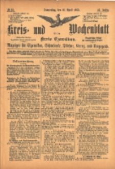 Kreis- und Wochenblatt für den Kreis Czarnikau: Anzeiger für Czarnikau, Schönlanke, Filehne, Kreuz, und Umgegend. 1895.04.18 Jg.43 Nr45