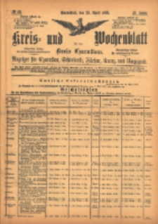 Kreis- und Wochenblatt f&uuml;r den Kreis Czarnikau: Anzeiger f&uuml;r Czarnikau, Sch&ouml;nlanke, Filehne, Kreuz, und Umgegend. 1895.04.20 Jg.43 Nr46