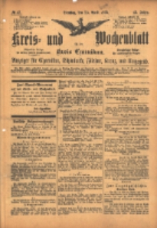 Kreis- und Wochenblatt f&uuml;r den Kreis Czarnikau: Anzeiger f&uuml;r Czarnikau, Sch&ouml;nlanke, Filehne, Kreuz, und Umgegend. 1895.04.23 Jg.43 Nr47
