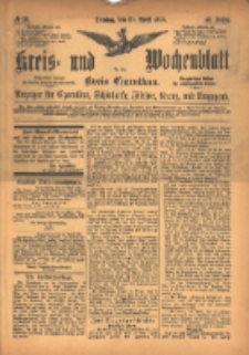Kreis- und Wochenblatt f&uuml;r den Kreis Czarnikau: Anzeiger f&uuml;r Czarnikau, Sch&ouml;nlanke, Filehne, Kreuz, und Umgegend. 1895.04.30 Jg.43 Nr50