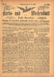 Kreis- und Wochenblatt f&uuml;r den Kreis Czarnikau: Anzeiger f&uuml;r Czarnikau, Sch&ouml;nlanke, Filehne, Kreuz, und Umgegend. 1895.05.16 Jg.43 Nr57