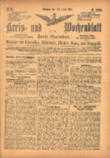 Kreis- und Wochenblatt f&uuml;r den Kreis Czarnikau: Anzeiger f&uuml;r Czarnikau, Sch&ouml;nlanke, Filehne, Kreuz, und Umgegend. 1895.05.21 Jg.43 Nr59