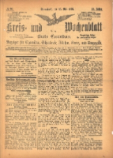 Kreis- und Wochenblatt f&uuml;r den Kreis Czarnikau: Anzeiger f&uuml;r Czarnikau, Sch&ouml;nlanke, Filehne, Kreuz, und Umgegend. 1895.05.25 Jg.43 Nr60