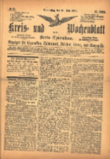 Kreis- und Wochenblatt f&uuml;r den Kreis Czarnikau: Anzeiger f&uuml;r Czarnikau, Sch&ouml;nlanke, Filehne, Kreuz, und Umgegend. 1895.05.30 Jg.43 Nr62