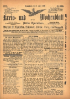 Kreis- und Wochenblatt f&uuml;r den Kreis Czarnikau: Anzeiger f&uuml;r Czarnikau, Sch&ouml;nlanke, Filehne, Kreuz, und Umgegend. 1895.06.01 Jg.43 Nr63