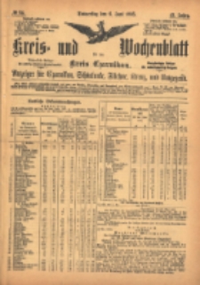 Kreis- und Wochenblatt f&uuml;r den Kreis Czarnikau: Anzeiger f&uuml;r Czarnikau, Sch&ouml;nlanke, Filehne, Kreuz, und Umgegend. 1895.06.06 Jg.43 Nr64