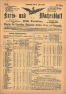 Kreis- und Wochenblatt für den Kreis Czarnikau: Anzeiger für Czarnikau, Schönlanke, Filehne, Kreuz, und Umgegend. 1895.06.06 Jg.43 Nr64