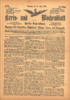 Kreis- und Wochenblatt f&uuml;r den Kreis Czarnikau: Anzeiger f&uuml;r Czarnikau, Sch&ouml;nlanke, Filehne, Kreuz, und Umgegend. 1895.06.11 Jg.43 Nr66