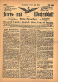 Kreis- und Wochenblatt f&uuml;r den Kreis Czarnikau: Anzeiger f&uuml;r Czarnikau, Sch&ouml;nlanke, Filehne, Kreuz, und Umgegend. 1895.06.13 Jg.43 Nr67