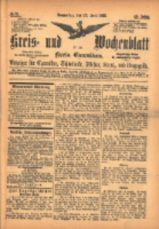 Kreis- und Wochenblatt f&uuml;r den Kreis Czarnikau: Anzeiger f&uuml;r Czarnikau, Sch&ouml;nlanke, Filehne, Kreuz, und Umgegend. 1895.06.27 Jg.43 Nr73