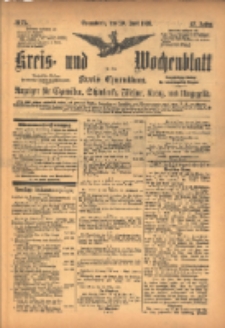 Kreis- und Wochenblatt f&uuml;r den Kreis Czarnikau: Anzeiger f&uuml;r Czarnikau, Sch&ouml;nlanke, Filehne, Kreuz, und Umgegend. 1895.06.29 Jg.43 Nr74