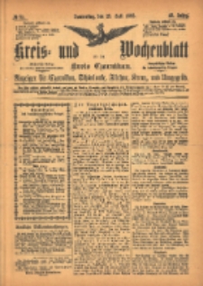 Kreis- und Wochenblatt f&uuml;r den Kreis Czarnikau: Anzeiger f&uuml;r Czarnikau, Sch&ouml;nlanke, Filehne, Kreuz, und Umgegend. 1895.07.25 Jg.43 Nr85