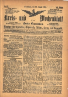 Kreis- und Wochenblatt f&uuml;r den Kreis Czarnikau: Anzeiger f&uuml;r Czarnikau, Sch&ouml;nlanke, Filehne, Kreuz, und Umgegend. 1895.08.10 Jg.43 Nr92
