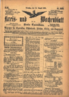 Kreis- und Wochenblatt f&uuml;r den Kreis Czarnikau: Anzeiger f&uuml;r Czarnikau, Sch&ouml;nlanke, Filehne, Kreuz, und Umgegend. 1895.08.13 Jg.43 Nr93