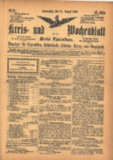 Kreis- und Wochenblatt f&uuml;r den Kreis Czarnikau: Anzeiger f&uuml;r Czarnikau, Sch&ouml;nlanke, Filehne, Kreuz, und Umgegend. 1895.08.15 Jg.43 Nr94