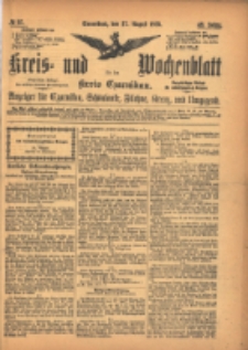 Kreis- und Wochenblatt f&uuml;r den Kreis Czarnikau: Anzeiger f&uuml;r Czarnikau, Sch&ouml;nlanke, Filehne, Kreuz, und Umgegend. 1895.08.17 Jg.43 Nr95