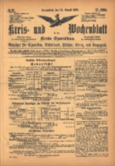 Kreis- und Wochenblatt f&uuml;r den Kreis Czarnikau: Anzeiger f&uuml;r Czarnikau, Sch&ouml;nlanke, Filehne, Kreuz, und Umgegend. 1895.08.24 Jg.43 Nr98