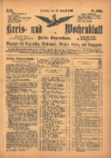 Kreis- und Wochenblatt f&uuml;r den Kreis Czarnikau: Anzeiger f&uuml;r Czarnikau, Sch&ouml;nlanke, Filehne, Kreuz, und Umgegend. 1895.08.27 Jg.43 Nr99
