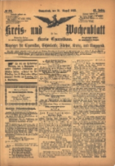 Kreis- und Wochenblatt f&uuml;r den Kreis Czarnikau: Anzeiger f&uuml;r Czarnikau, Sch&ouml;nlanke, Filehne, Kreuz, und Umgegend. 1895.08.31 Jg.43 Nr101