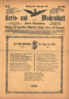 Kreis- und Wochenblatt f&uuml;r den Kreis Czarnikau: Anzeiger f&uuml;r Czarnikau, Sch&ouml;nlanke, Filehne, Kreuz, und Umgegend. 1895.09.01 Jg.43 Nr102