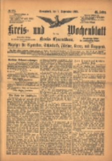 Kreis- und Wochenblatt f&uuml;r den Kreis Czarnikau: Anzeiger f&uuml;r Czarnikau, Sch&ouml;nlanke, Filehne, Kreuz, und Umgegend. 1895.09.07 Jg.43 Nr104