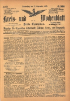 Kreis- und Wochenblatt f&uuml;r den Kreis Czarnikau: Anzeiger f&uuml;r Czarnikau, Sch&ouml;nlanke, Filehne, Kreuz, und Umgegend. 1895.09.12 Jg.43 Nr106