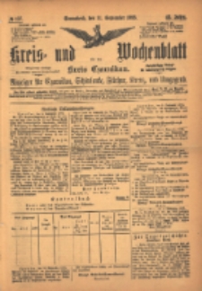 Kreis- und Wochenblatt f&uuml;r den Kreis Czarnikau: Anzeiger f&uuml;r Czarnikau, Sch&ouml;nlanke, Filehne, Kreuz, und Umgegend. 1895.09.14 Jg.43 Nr107