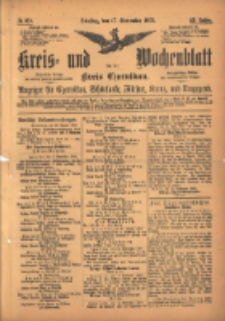 Kreis- und Wochenblatt f&uuml;r den Kreis Czarnikau: Anzeiger f&uuml;r Czarnikau, Sch&ouml;nlanke, Filehne, Kreuz, und Umgegend. 1895.09.17 Jg.43 Nr108