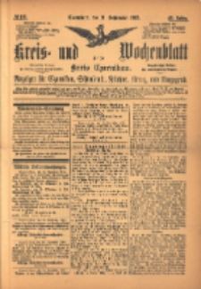 Kreis- und Wochenblatt f&uuml;r den Kreis Czarnikau: Anzeiger f&uuml;r Czarnikau, Sch&ouml;nlanke, Filehne, Kreuz, und Umgegend. 1895.09.21 Jg.43 Nr110