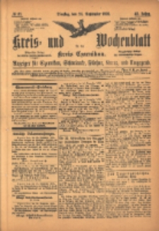 Kreis- und Wochenblatt f&uuml;r den Kreis Czarnikau: Anzeiger f&uuml;r Czarnikau, Sch&ouml;nlanke, Filehne, Kreuz, und Umgegend. 1895.09.24 Jg.43 Nr111