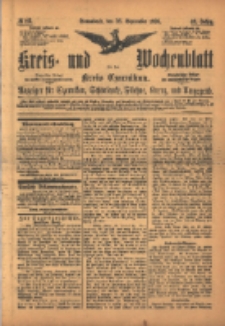 Kreis- und Wochenblatt f&uuml;r den Kreis Czarnikau: Anzeiger f&uuml;r Czarnikau, Sch&ouml;nlanke, Filehne, Kreuz, und Umgegend. 1895.09.28 Jg.43 Nr113