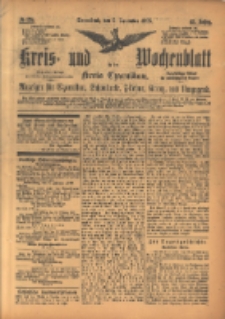 Kreis- und Wochenblatt f&uuml;r den Kreis Czarnikau: Anzeiger f&uuml;r Czarnikau, Sch&ouml;nlanke, Filehne, Kreuz, und Umgegend. 1895.11.02 Jg.43 Nr128
