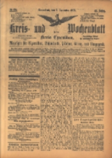 Kreis- und Wochenblatt für den Kreis Czarnikau: Anzeiger für Czarnikau, Schönlanke, Filehne, Kreuz, und Umgegend. 1895.11.02 Jg.43 Nr128