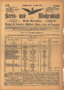 Kreis- und Wochenblatt f&uuml;r den Kreis Czarnikau: Anzeiger f&uuml;r Czarnikau, Sch&ouml;nlanke, Filehne, Kreuz, und Umgegend. 1895.11.05 Jg.43 Nr129