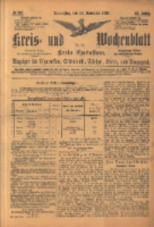 Kreis- und Wochenblatt f&uuml;r den Kreis Czarnikau: Anzeiger f&uuml;r Czarnikau, Sch&ouml;nlanke, Filehne, Kreuz, und Umgegend. 1895.11.14 Jg.43 Nr133