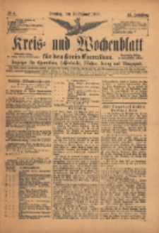 Kreis- und Wochenblatt f&uuml;r den Kreis Czarnikau: Anzeiger f&uuml;r Czarnikau, Sch&ouml;nlanke, Filehne, Kreuz, und Umgegend. 1897.01.12 Jg.45 Nr4
