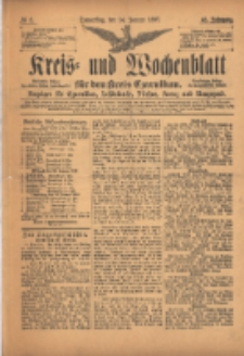 Kreis- und Wochenblatt f&uuml;r den Kreis Czarnikau: Anzeiger f&uuml;r Czarnikau, Sch&ouml;nlanke, Filehne, Kreuz, und Umgegend. 1897.01.14 Jg.45 Nr5