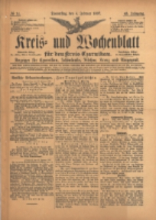 Kreis- und Wochenblatt f&uuml;r den Kreis Czarnikau: Anzeiger f&uuml;r Czarnikau, Sch&ouml;nlanke, Filehne, Kreuz, und Umgegend. 1897.02.04 Jg.45 Nr14