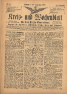 Kreis- und Wochenblatt f&uuml;r den Kreis Czarnikau: Anzeiger f&uuml;r Czarnikau, Sch&ouml;nlanke, Filehne, Kreuz, und Umgegend. 1897.02.06 Jg.45 Nr15