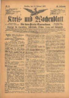 Kreis- und Wochenblatt f&uuml;r den Kreis Czarnikau: Anzeiger f&uuml;r Czarnikau, Sch&ouml;nlanke, Filehne, Kreuz, und Umgegend. 1897.02.16 Jg.45 Nr19