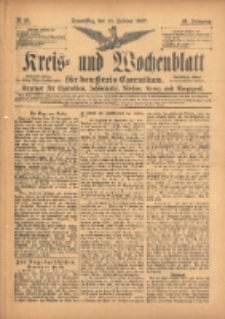 Kreis- und Wochenblatt f&uuml;r den Kreis Czarnikau: Anzeiger f&uuml;r Czarnikau, Sch&ouml;nlanke, Filehne, Kreuz, und Umgegend. 1897.02.18 Jg.45 Nr20