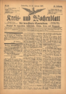 Kreis- und Wochenblatt f&uuml;r den Kreis Czarnikau: Anzeiger f&uuml;r Czarnikau, Sch&ouml;nlanke, Filehne, Kreuz, und Umgegend. 1897.02.25 Jg.45 Nr23