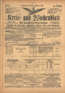 Kreis- und Wochenblatt f&uuml;r den Kreis Czarnikau: Anzeiger f&uuml;r Czarnikau, Sch&ouml;nlanke, Filehne, Kreuz, und Umgegend. 1897.02.27 Jg.45 Nr24